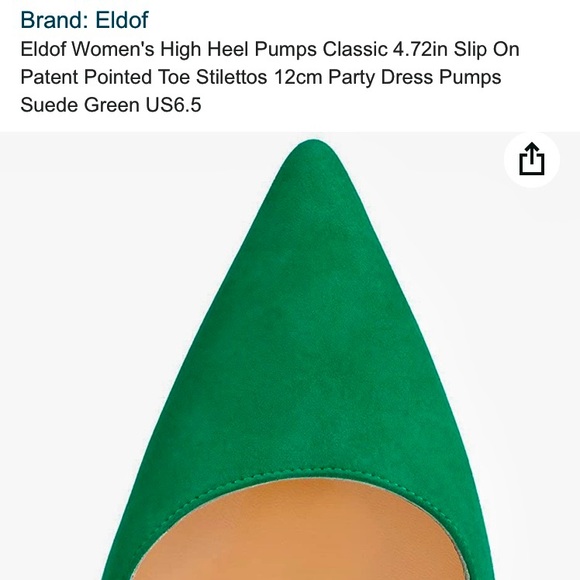 New Eldof Green Suede High Heels Size 6 - Picture 5 of 10